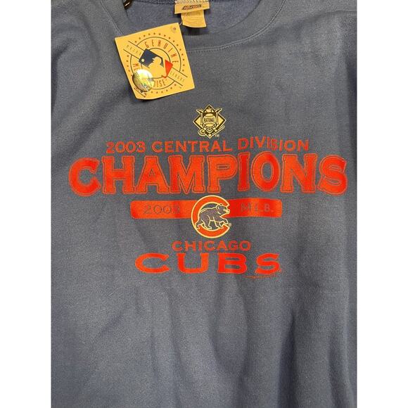 Chicago Cubs CENTRAL DIVISION CHAMPIONS 2003 SWEATSHIRT SZ L Vintage Y2K - Picture 3 of 4